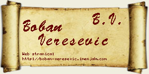 Boban Verešević vizit kartica